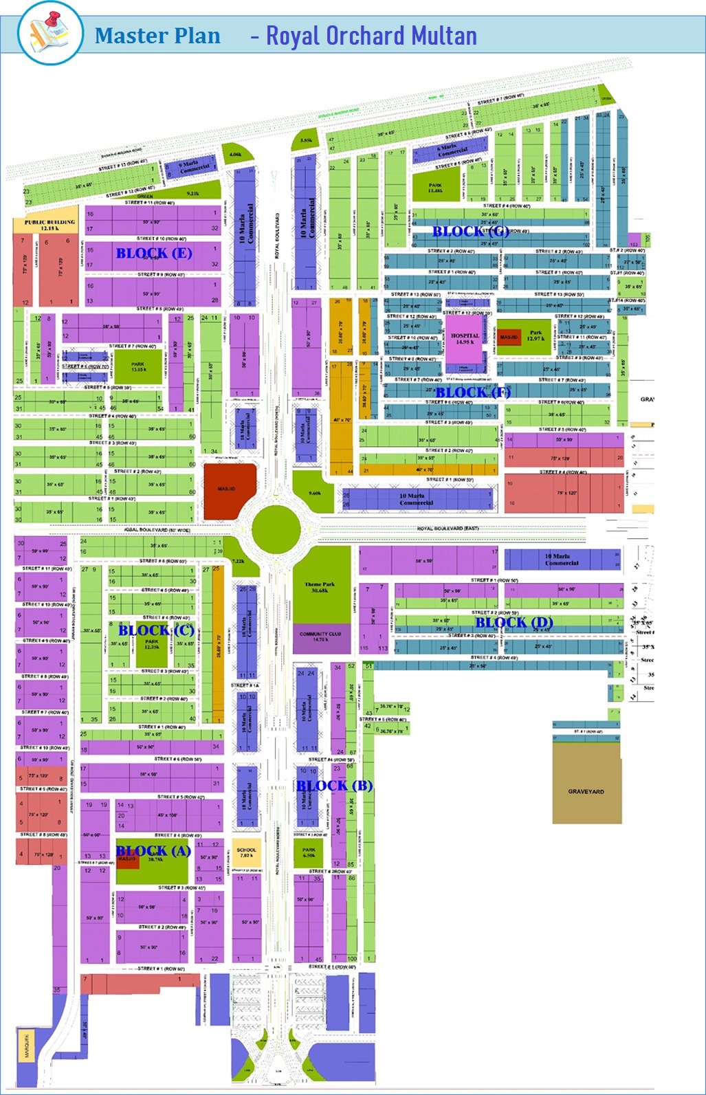 Royal Orchard Multan Map & Masterplan